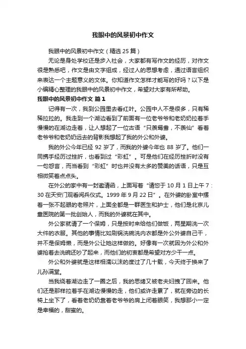 我眼中的风景初中作文（精选25篇）