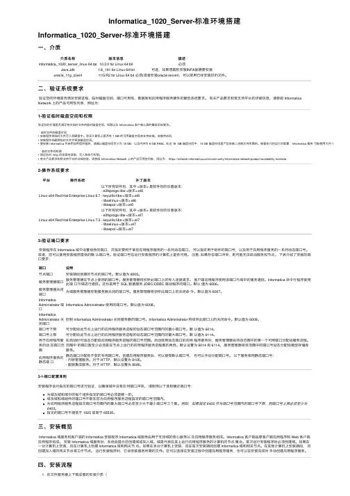Informatica_1020_Server-标准环境搭建