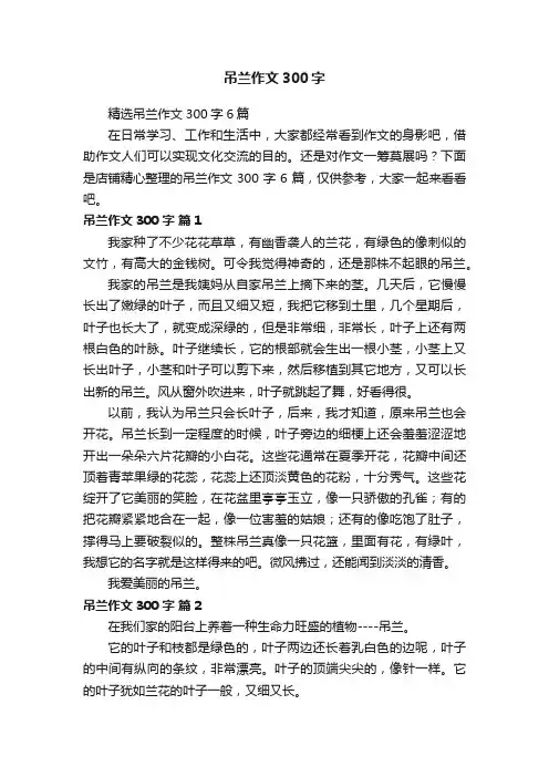 吊兰作文300字