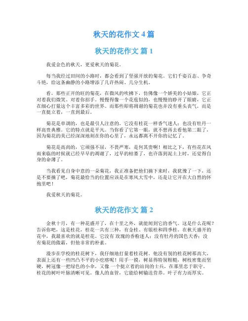 秋天的花作文4篇