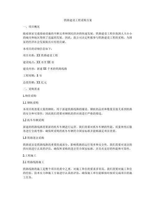 铁路建设工程采购方案