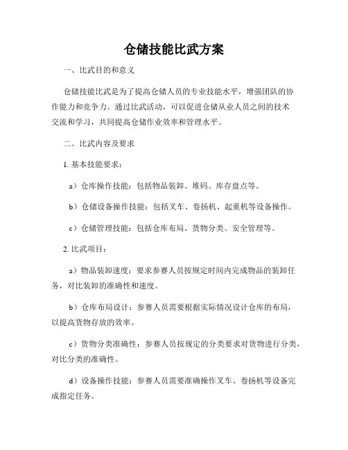 仓储技能比武方案