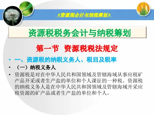 资源税会计与纳税筹划：资源税税务会计与纳税筹划