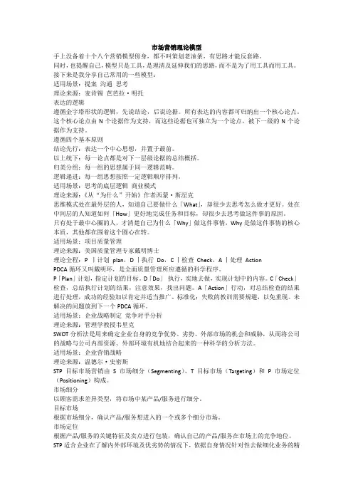 市场营销理论模型