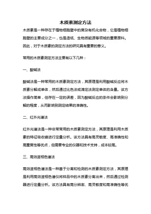 木质素测定方法