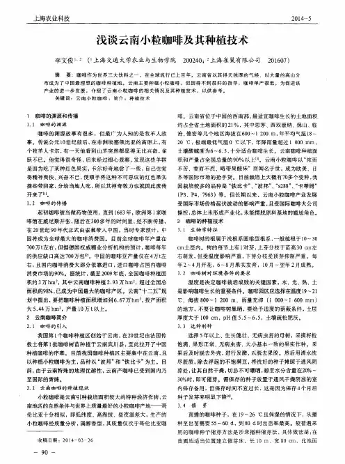 浅谈云南小粒咖啡及其种植技术
