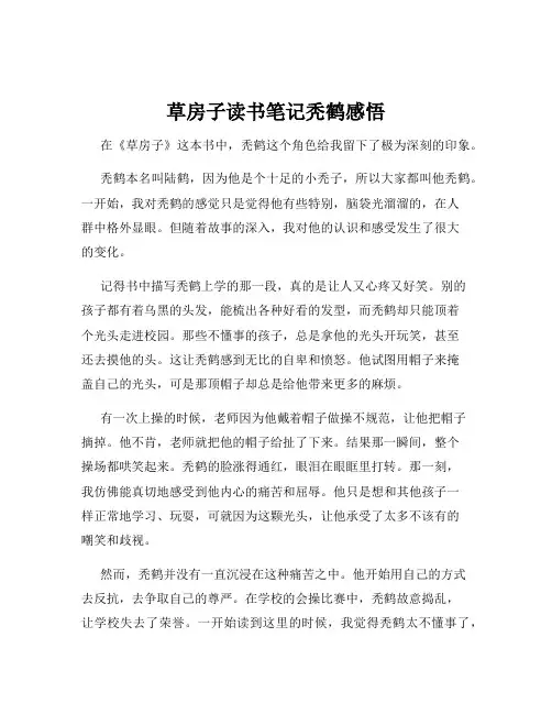 草房子读书笔记秃鹤感悟