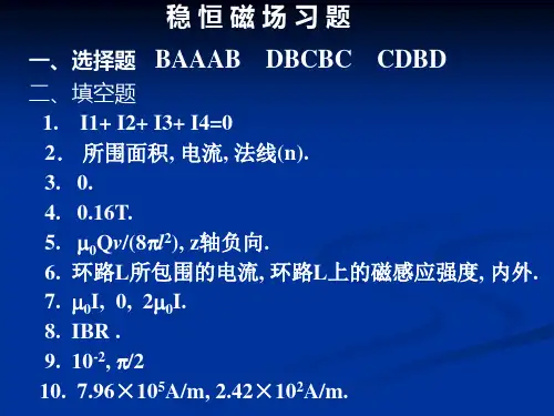 习题答案(恒定磁场)解读