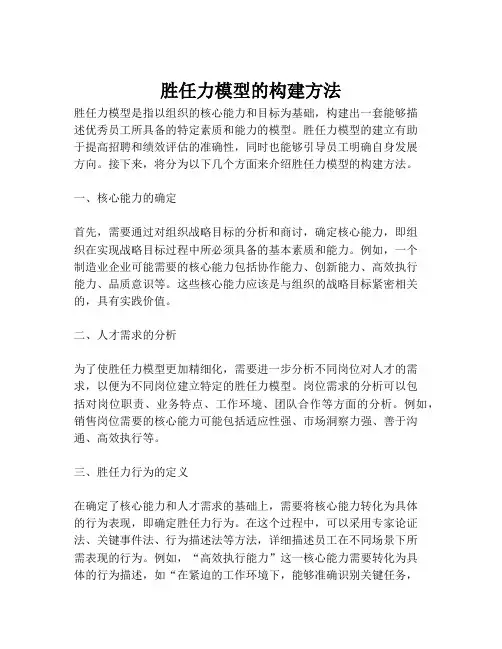 胜任力模型的构建方法