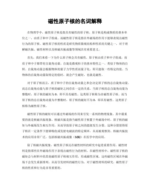 磁性原子核的名词解释