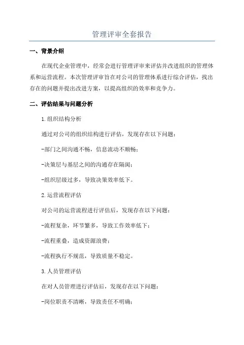 管理评审全套报告