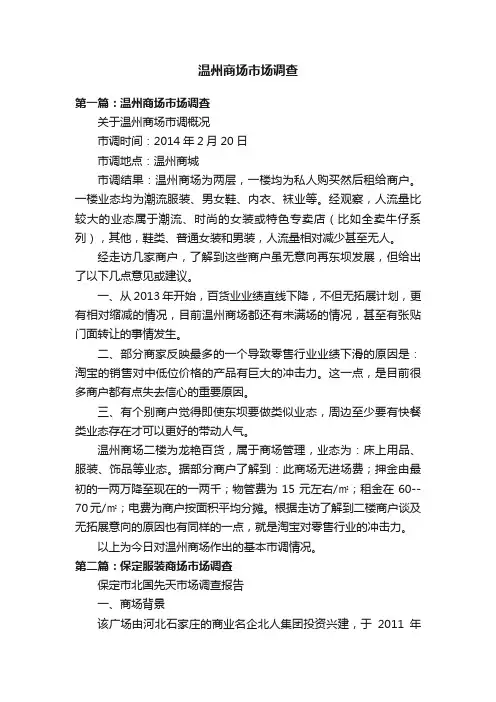 温州商场市场调查