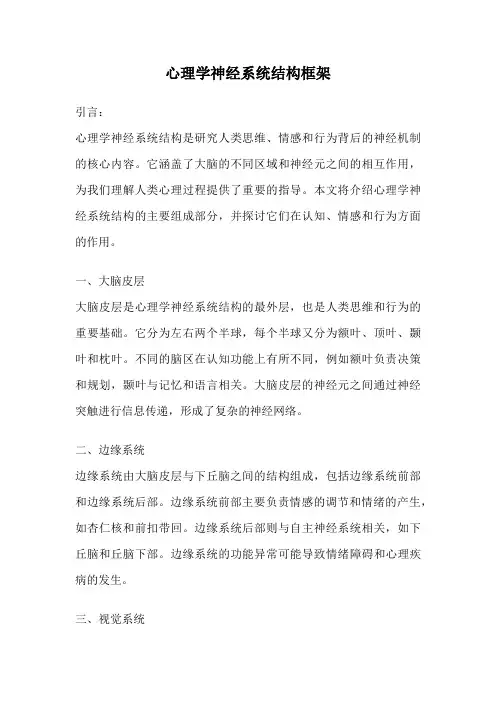 心理学神经系统结构框架