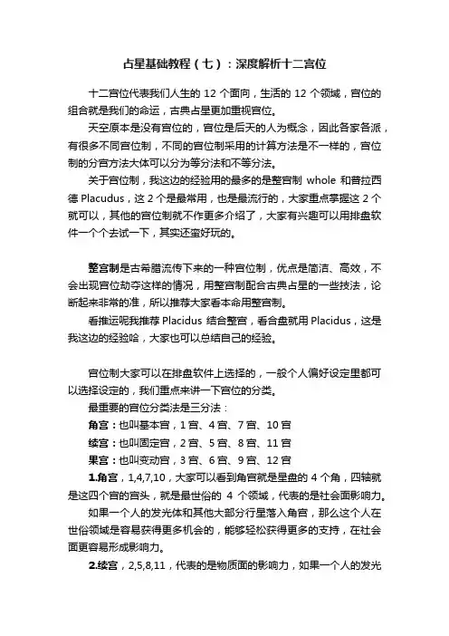 占星基础教程（七）：深度解析十二宫位