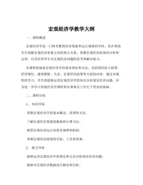 宏观经济学教学大纲