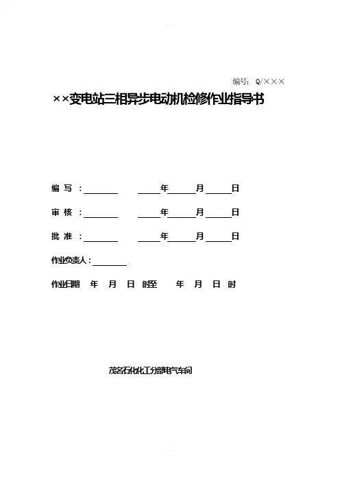 电动机检修作业指导书(1)