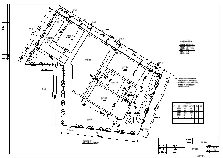 某地区商业广场布局建筑完整设计施工图纸