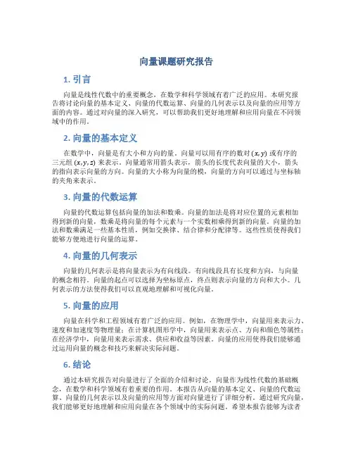 向量课题研究报告