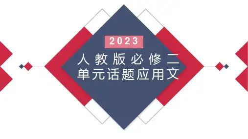 新人教版必修二第2单元话题应用文写作三篇