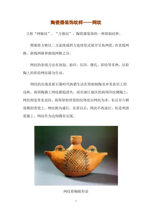 陶瓷器装饰纹样—— 网纹