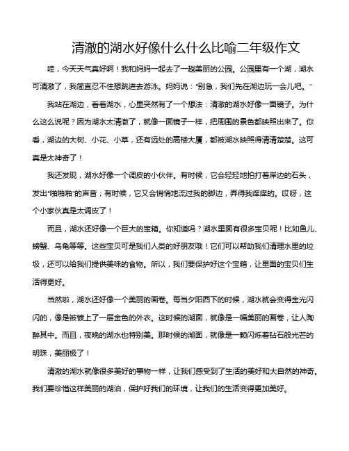 清澈的湖水好像什么什么比喻二年级作文