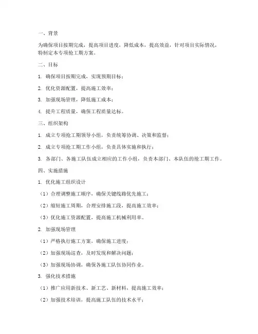 专项抢工期方案