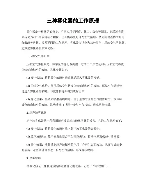 三种雾化器的工作原理