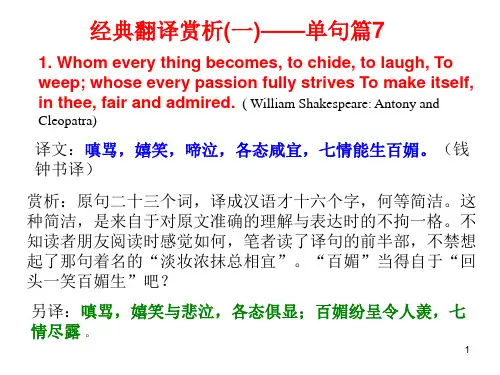 经典翻译赏析(一)――单句篇7PPT课件