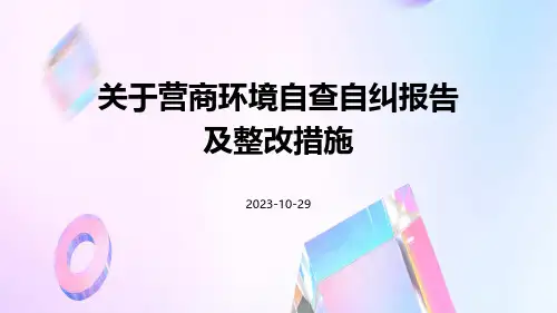 关于营商环境自查自纠报告及整改措施