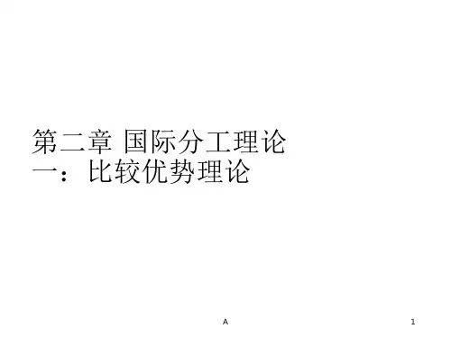 第二章 国际分工理论一：比较优势理论