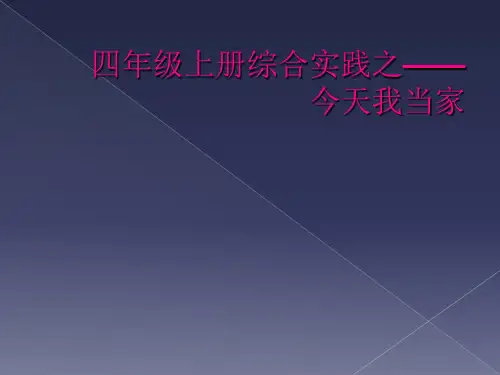 四年级上册综合实践之——今天我当家