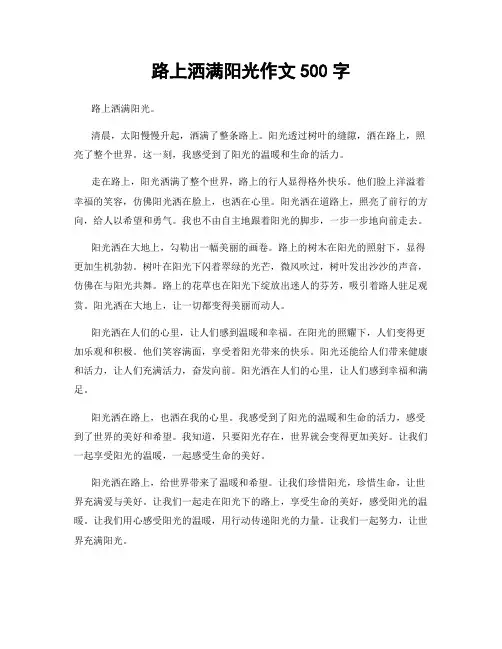 路上洒满阳光作文500字