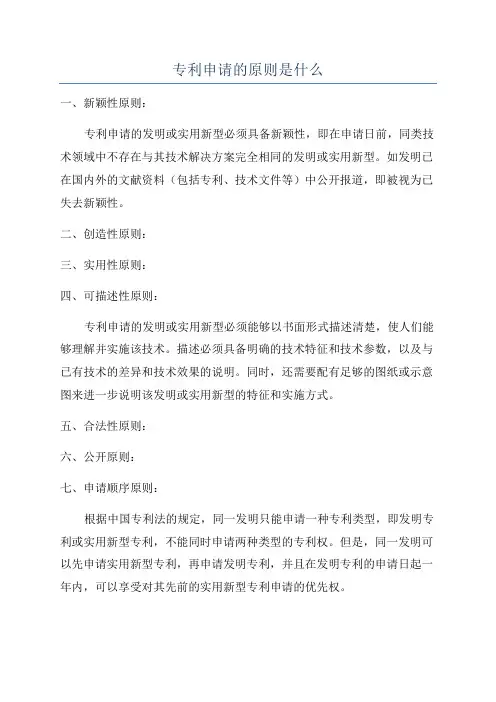 专利申请的原则是什么