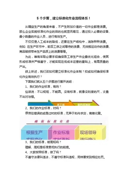 5个步骤，建立标准化作业流程体系！