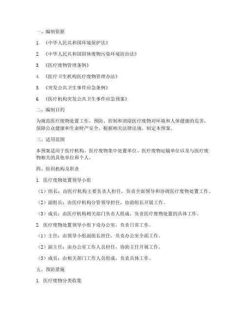 医疗废物处置制度应急预案