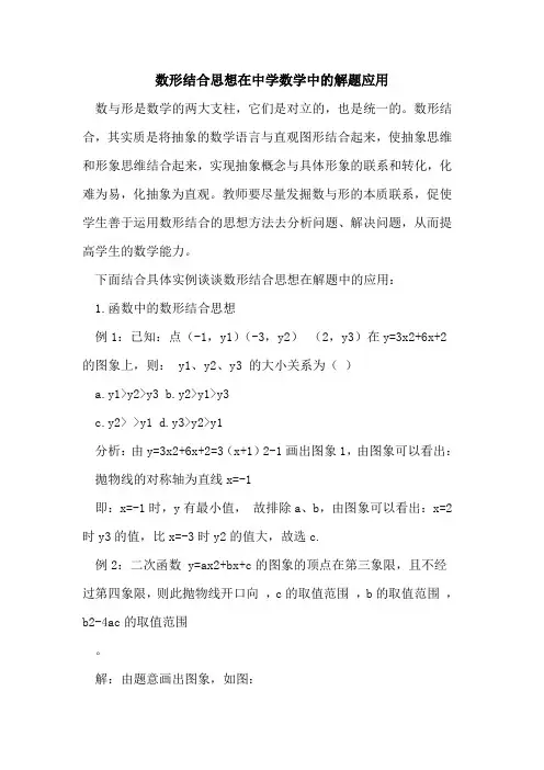 数形结合思想在中学数学中的解题应用