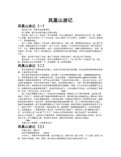 凤凰山游记作文共九篇