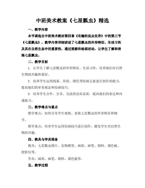 中班美术教案《七星瓢虫》精选2