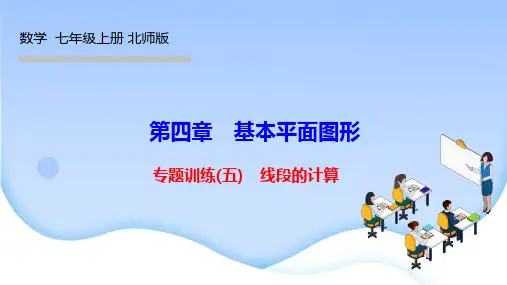 北师版七年级数学上册作业课件(BS) 第四章 基本平面图形 专题训练(五) 线段的计算