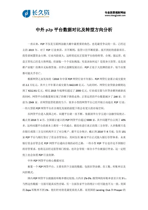 中外p2p平台数据对比及转型方向分析