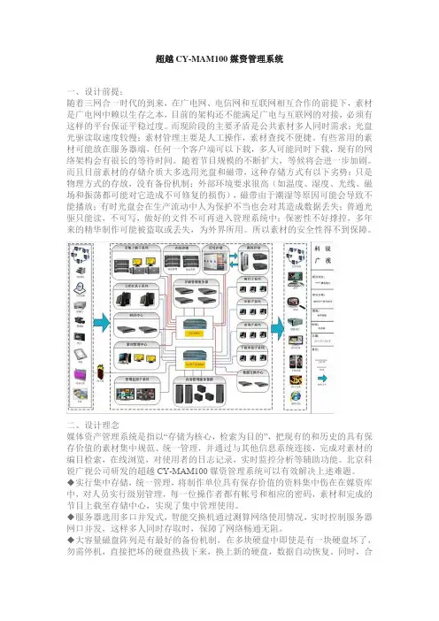 超越CY-MAM100媒资管理系统