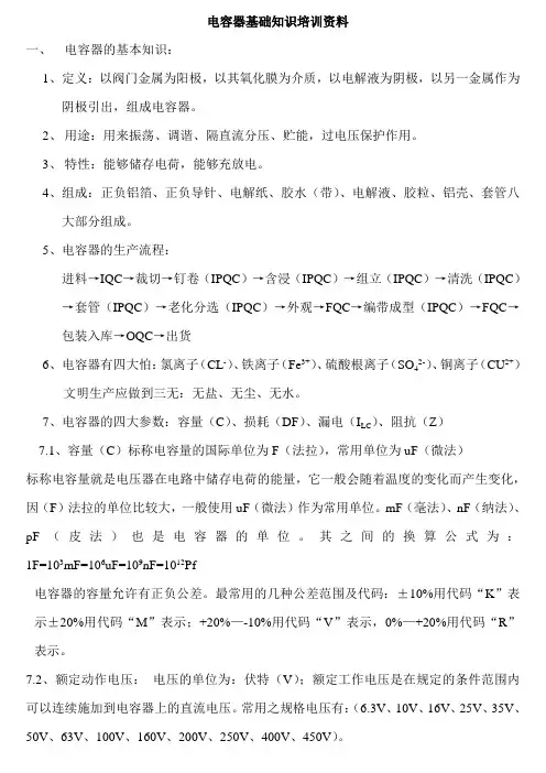 电容器基础知识培训资料