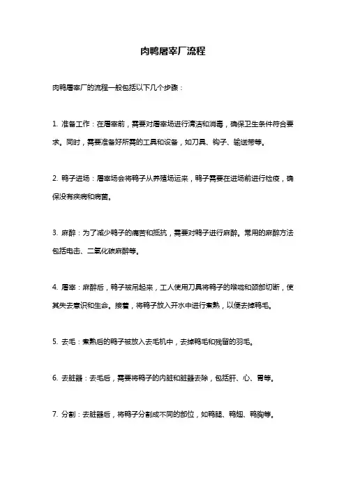 肉鸭屠宰厂流程