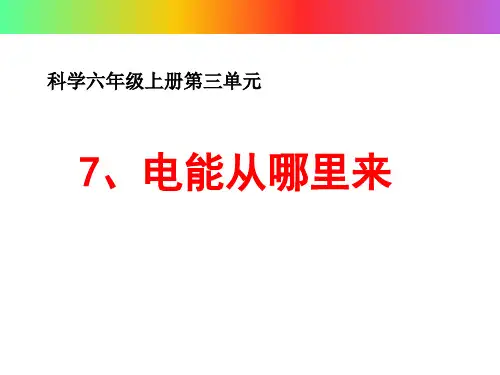 电能从哪里来PPT课件