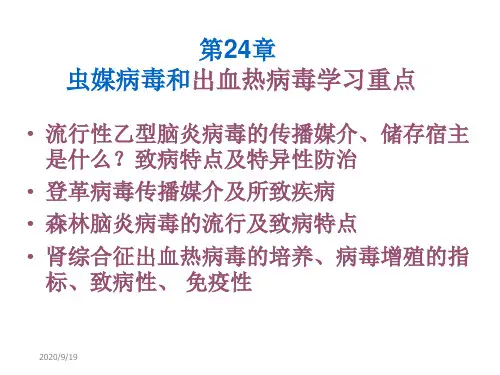24章-虫媒和出血热病毒 中国医科大学 病原生物学教学课件