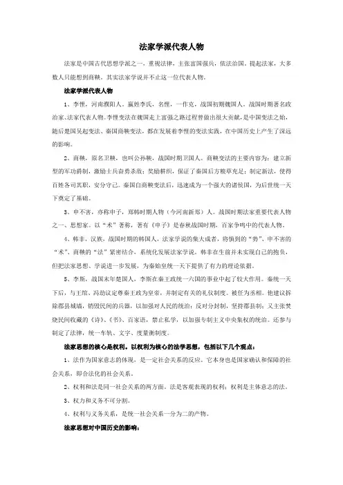 法家学派代表人物