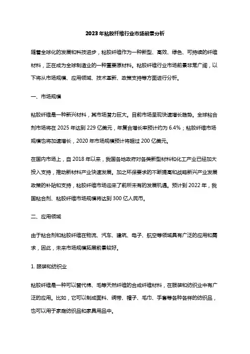 2023年粘胶纤维行业市场前景分析