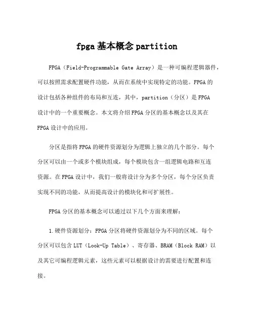 fpga基本概念partition