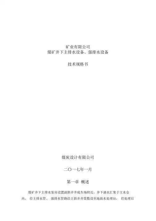 主排水泵和强排泵技术规格书