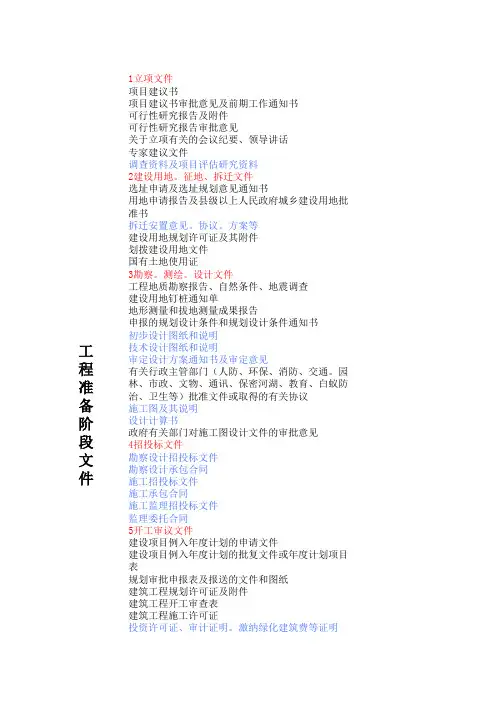 土建竣工验收资料(建设各方需准备的资料)完整版